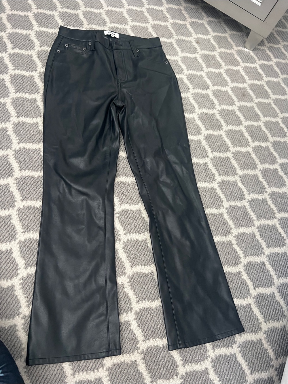 Black Faux Leather Women's Jeans PISTOLA